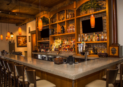 Enjoy wine, cocktails, appetizers, or dinner at our comfortable Tuscan-style bar.