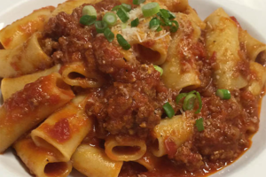 Rigatoni with Bolognese at Caffe Itri